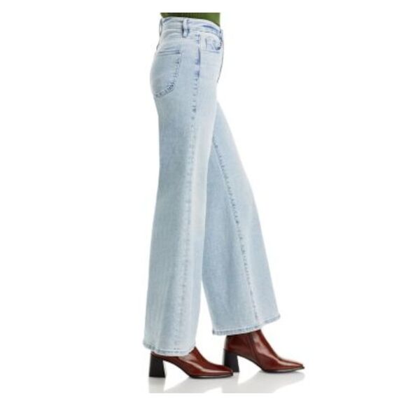 GOOD AMERICAN Womens Light Blue Zippered Wide-leg High Waist Jeans 10/30 - Picture 3 of 3